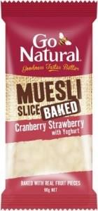 Go Natural Muesli Slice Baked Cranberry Strawberry w/Yoghurt 90g