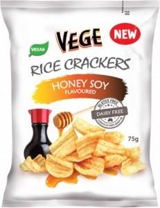 Vege Rice Crackers Honey Soy G/F 5x75g
