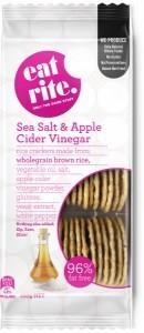 Eatrite Wholegrain Brown Rice Sea Salt & Apple Cider Vinegar Crackers 100g