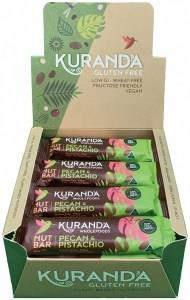 KURANDA WHOLEFOODS Gluten Free Nut Bars Pecan & Pistachio 45g x 16 Display