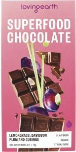 Loving Earth Superfood Chocolate Lemongrass, DavidsonPlum, Gubinge 11x70g
