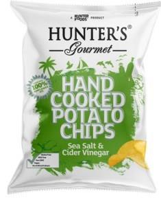 Hunter's Hand Cooked Potato Chips Sea Salt & Cider Vinegar G/F 125g