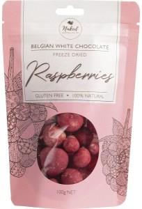 Naked Chocolate Co Freeze Dried Raspberries White Chocolate 100g