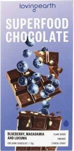 Loving Earth Superfood Chocolate Blueberry, Macadamia & Lucuma 11x70g