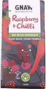 Gnaw Chocolate Handcrafted Oat Mi!lk Chocolate Raspberry + Chilli 12x100g