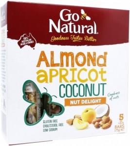 Go Natural Almond Apricot Coconut Nut Delight Bars G/F 5x35g