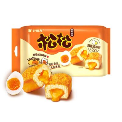 Orion Flossy Cake with Salted Egg Yolk Flavor - 12 Pieces, 240g
