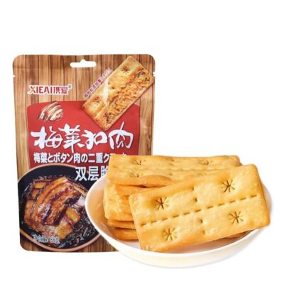 XIEAI Double Layer Crispy Biscuits - Braised Pork with Preserved Vegetables Flavor, 88g