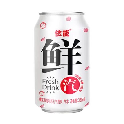 Yineng Fresh Sparkling Water - Sakura Strawberry Flavor, 330ml