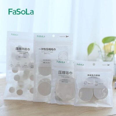 FaSoLa Disposable Compressed Towels - 25x38cm, Pack of 8