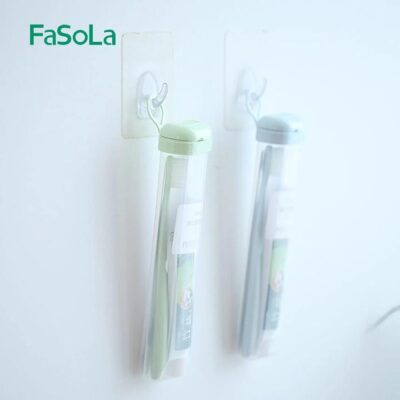 FaSoLa Travel Toothbrush Set - Toothbrush & Toothpaste, Blue