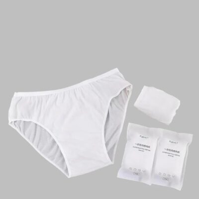 FaSoLa Disposable Cotton Travel Panties for Women - White, Size M, Pack of 5