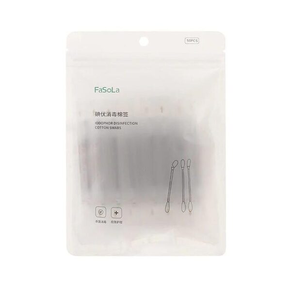 FaSoLa Disposable Iodophor Disinfection Cotton Swabs - 50 Pieces