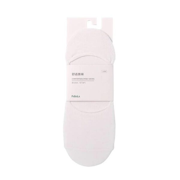 FaSoLa Men's Cotton No-Show Socks - White, 1 Pair
