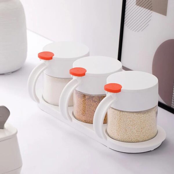 Chahua Round Dot Glass Spice Jars - Set of 3