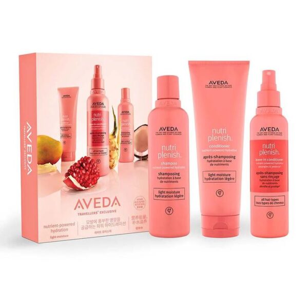 Aveda Nutriplenish Light Moisture Trio Set (Shampoo 250ml + Conditioner 250ml + Leave-In Conditioner 200ml)