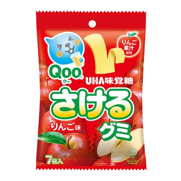 UHA Mikakuto Apple Flavor Gummy Strips - 7 Pieces, 39g