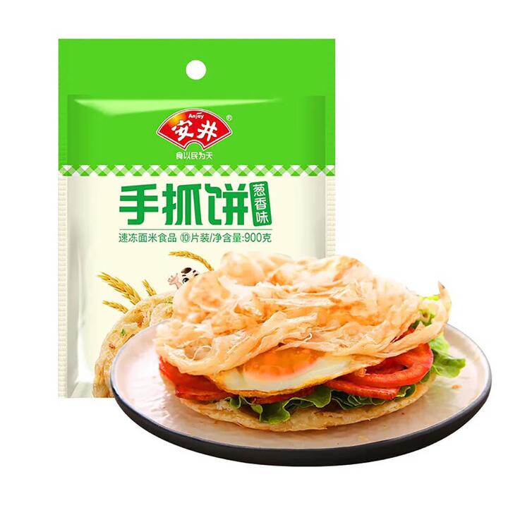Anjoy Frozen Scallion Flavored Hand-Grasp Pancakes - 900g