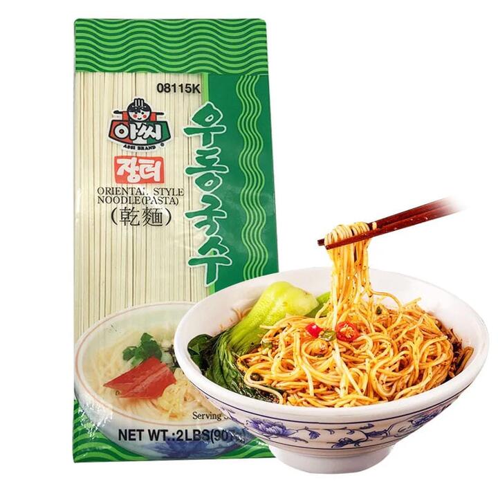 Assi Flat Dried Noodles (Green) 907g - Frozen Food