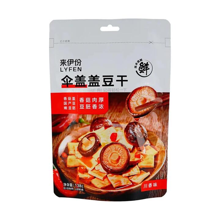 Lyfen Umbrella Cap Tofu - Sichuan Flavor, 138g