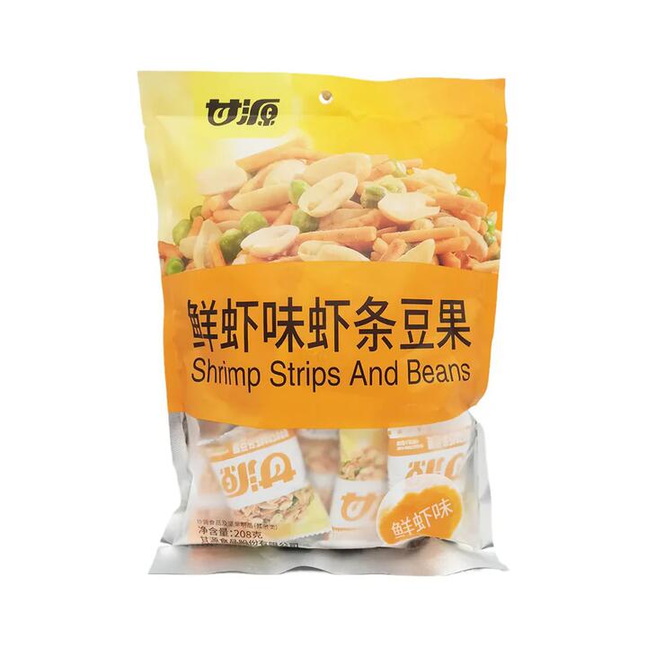 Ganyuan Shrimp Flavored Strips and Beans - 208g