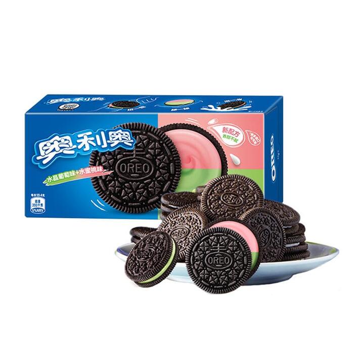Oreo Sandwich Biscuits, Grape and Peach Flavour, 4 Pack, 194g