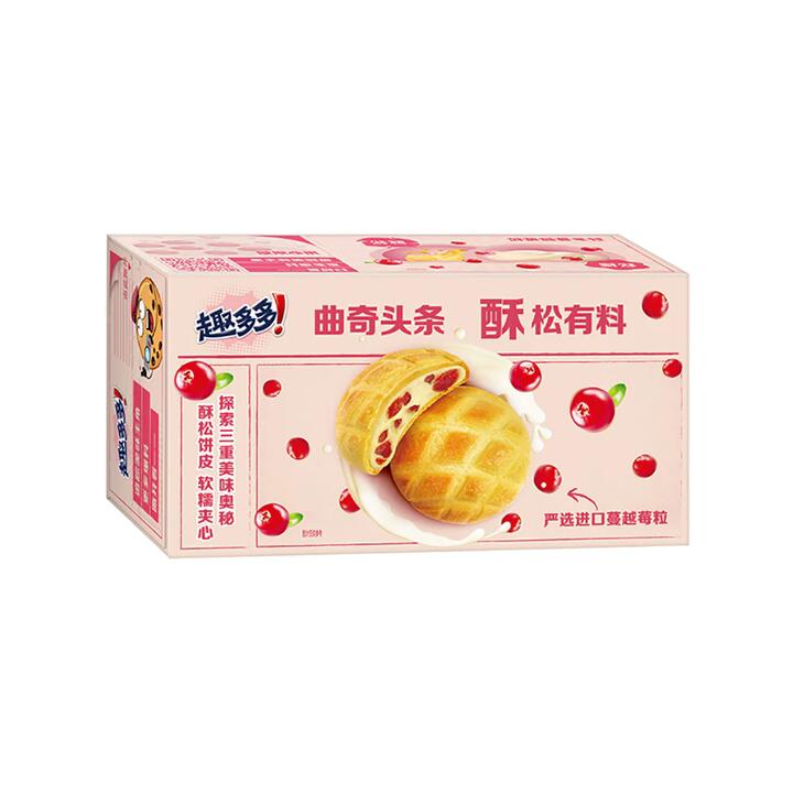 QuDuoDuo Fun-filled Cookies - Milk and Cranberry Flavour, 6pcs, 96g
