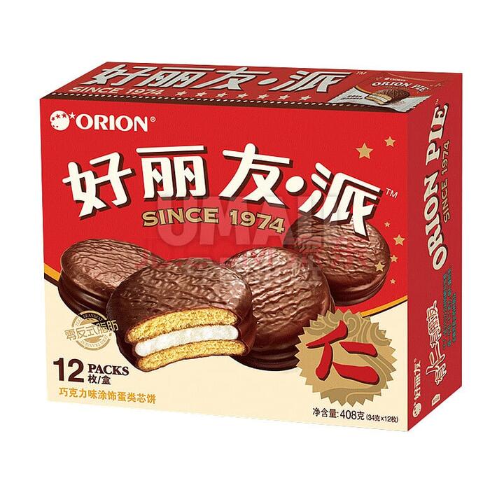 Orion Chocolate Pie, Pack of 12, 408g