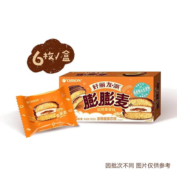 Orion Wheat Flavor Choco Pie - 6 Pieces, 186g