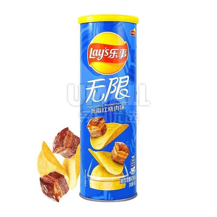 Lay's Infinity BBQ Pork Flavour Potato Chips, Bucket, 90g