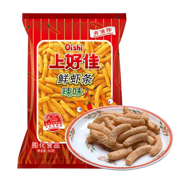Oishi Spicy Shrimp Strips 65g