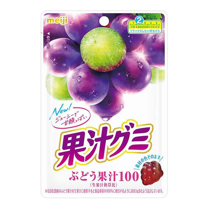 Meiji Fruit Juice Candy, Grape Flavour, 51g