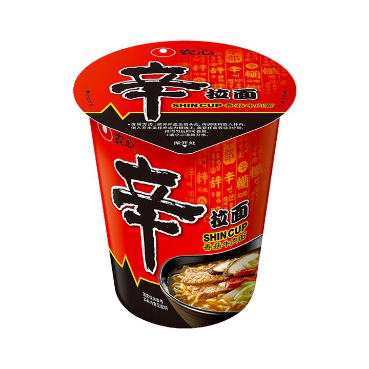 Nongshim Shin Cup Noodle Soup - Mushroom & Beef Flavor, 65g
