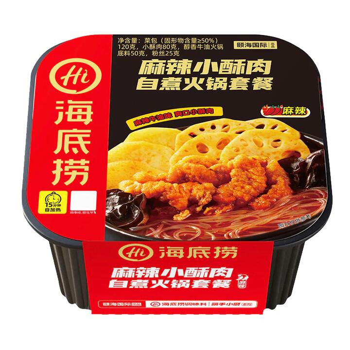 Haidilao Self-Heating Hot Pot with Spicy Crispy Pork Flavor 345g