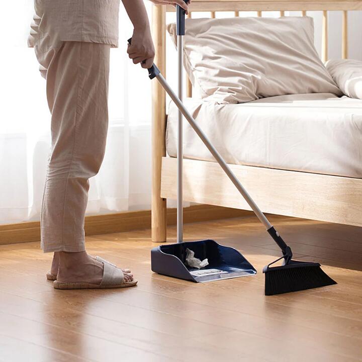 Camellia Easy-Clean Broom and Dustpan Set - Grey/Blue, Colour Sent at Random