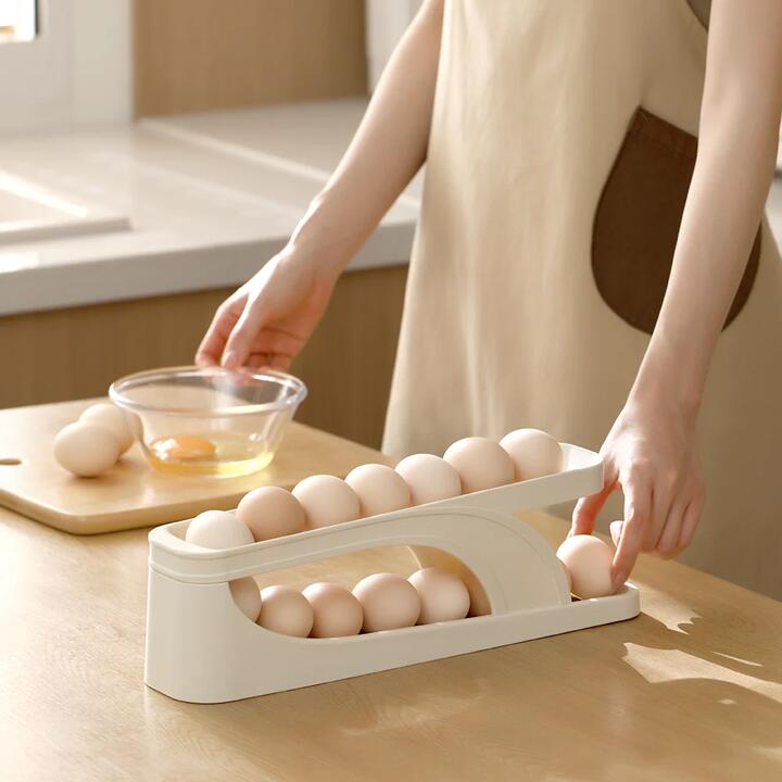 FaSoLa Slide-Out Egg Storage Box in Cream White