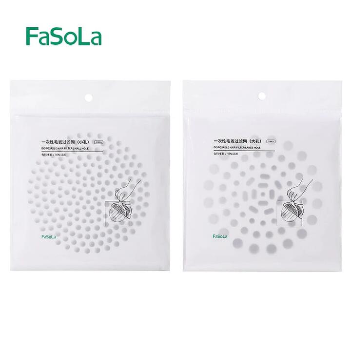 FaSoLa Disposable Hair Filter Nets, 15cm Diameter, Small Holes, White, Pack of 15