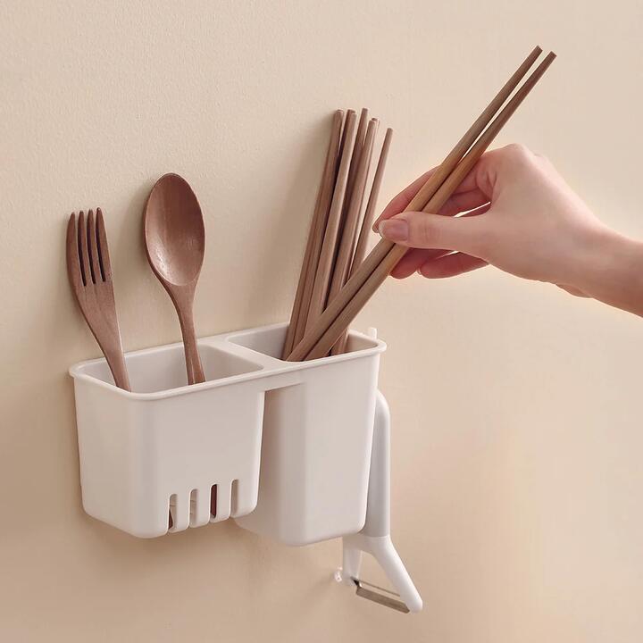 FaSoLa Wall-Mounted Chopstick Holder, White