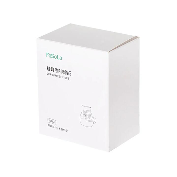 FaSoLa White Hanging Ear Coffee Filter Papers, Pack of 50