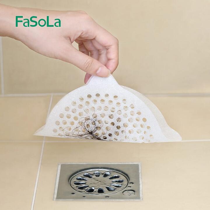 FaSoLa Disposable Hair Filter Nets, 15cm Diameter, Large Holes, White, Pack of 15