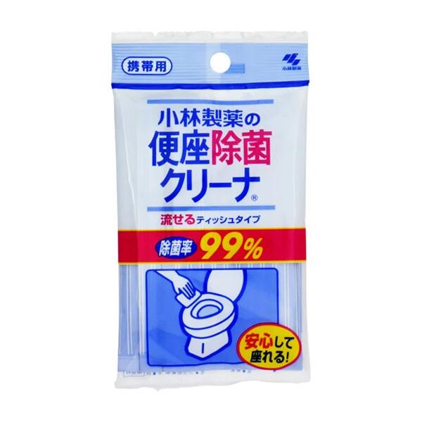 Kobayashi Pharmaceutical 99% Antibacterial Toilet Cleaning Wipes, Portable Pack, 16*21cm, 10 Sheets