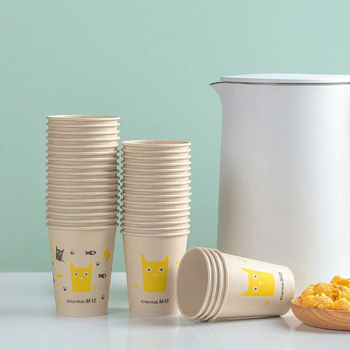 Camellia Brand Original Pulp Wax-Free Disposable Paper Cups 180ml, Pack of 40