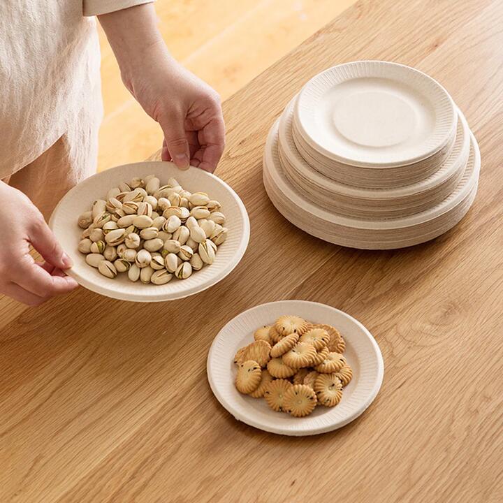 Camellia Natural Colour Round Plates (18cm) - Pack of 8