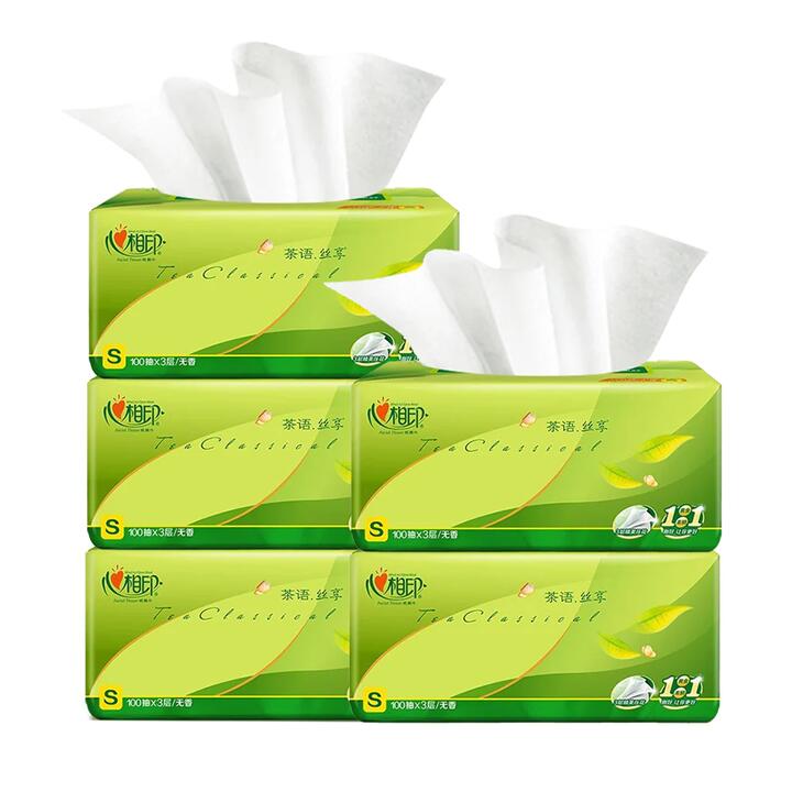 Hearttex Classic 3-Ply Tissues, 100 Sheets per Pack, 8 Packs Included