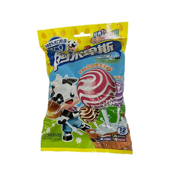 Alpenliebe Classic Milk Flavor Lollipops - Mixed Flavors, 10g x 12 Sticks