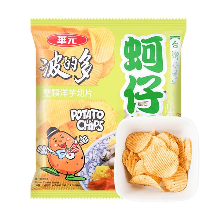 Huayuan Potato Chips - Oyster Omelette Flavor, 34g