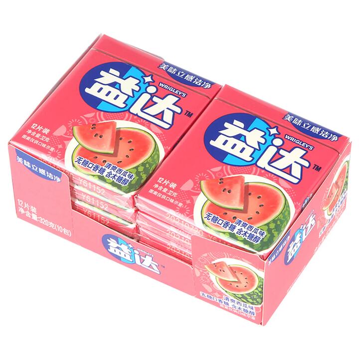 Wrigley's Extra Sugar-Free Watermelon Flavor Xylitol Gum - 12 Pieces, 320g x 10 Packs