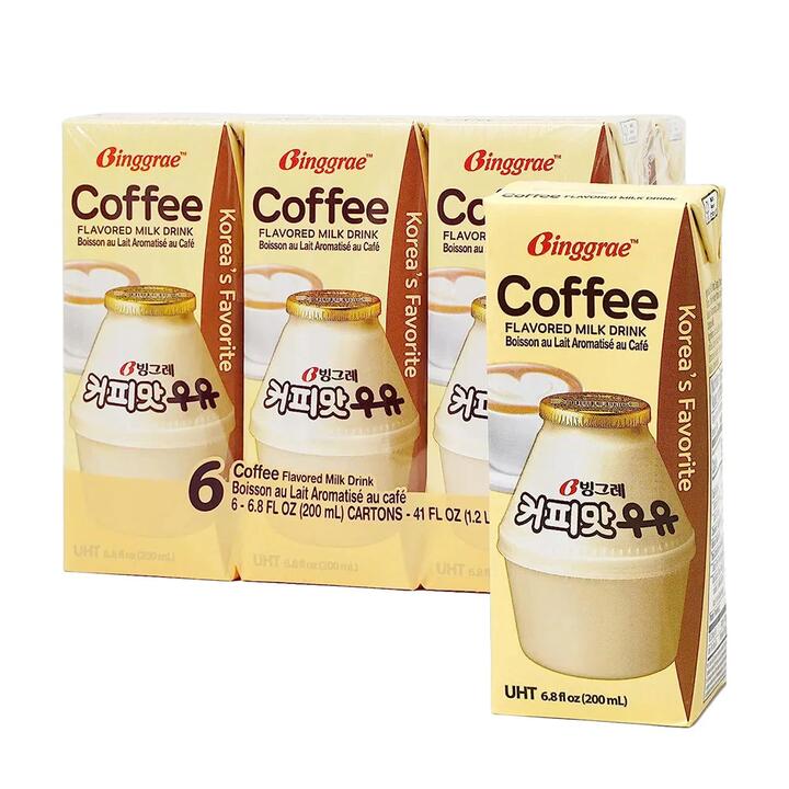 Binggrae Coffee Flavored Milk Drink - 200ml x 6 Cartons