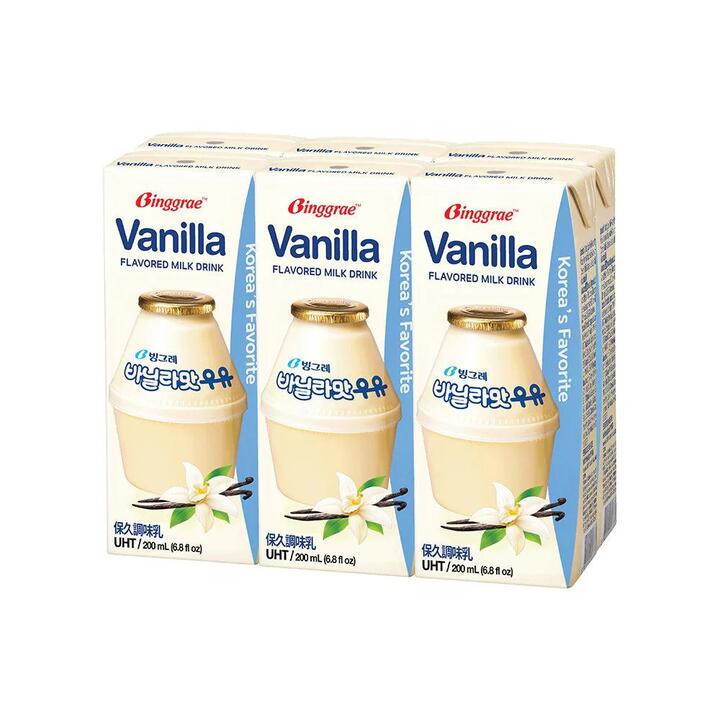 Binggrae Vanilla Flavored Milk Drink - 200ml x 6 Packs
