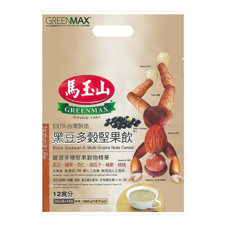 Greenmax Black Soybean & Multi Grains Nuts Cereal - 30g x 12 Packs